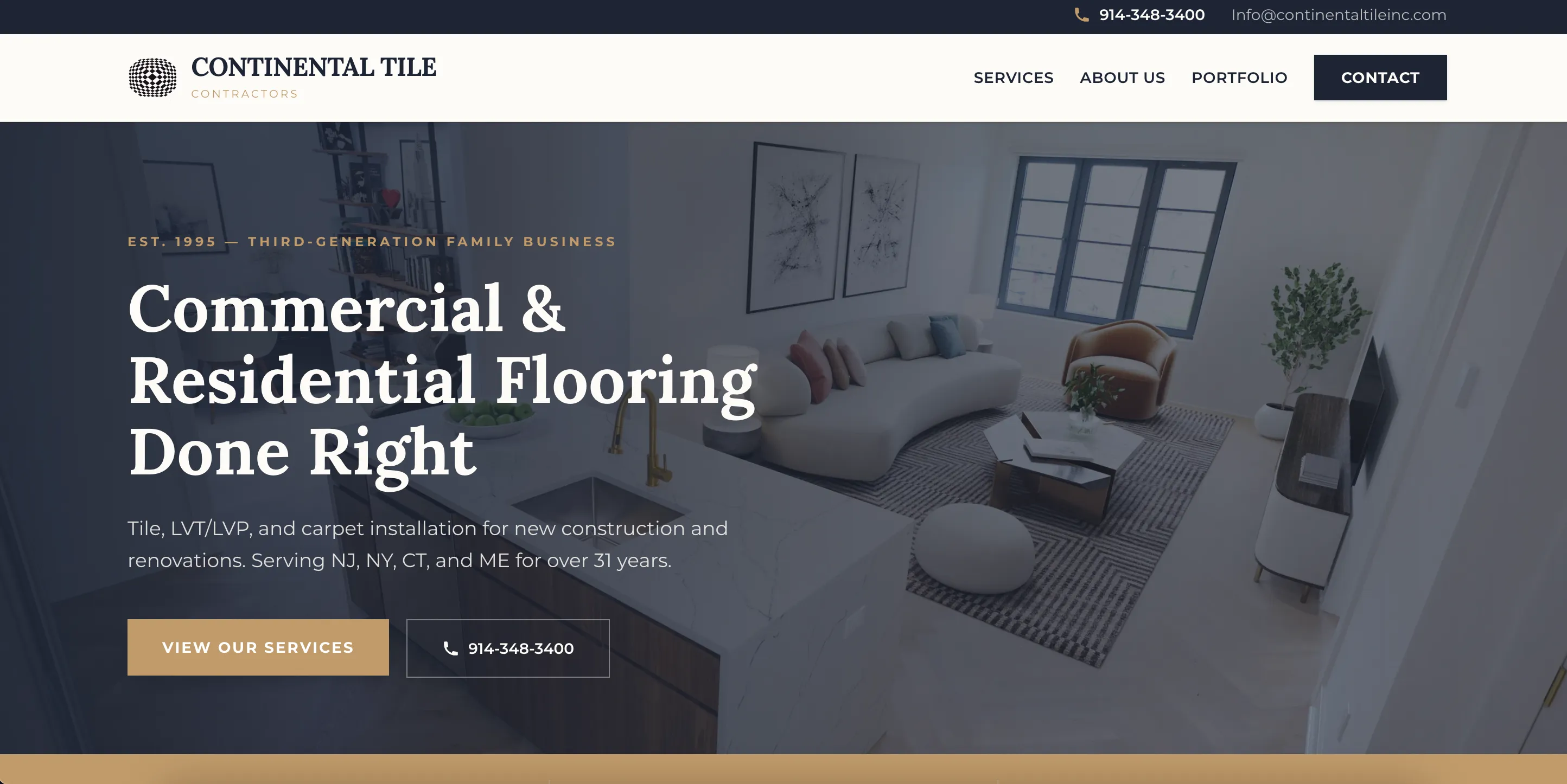 Continental Tile Contractors website