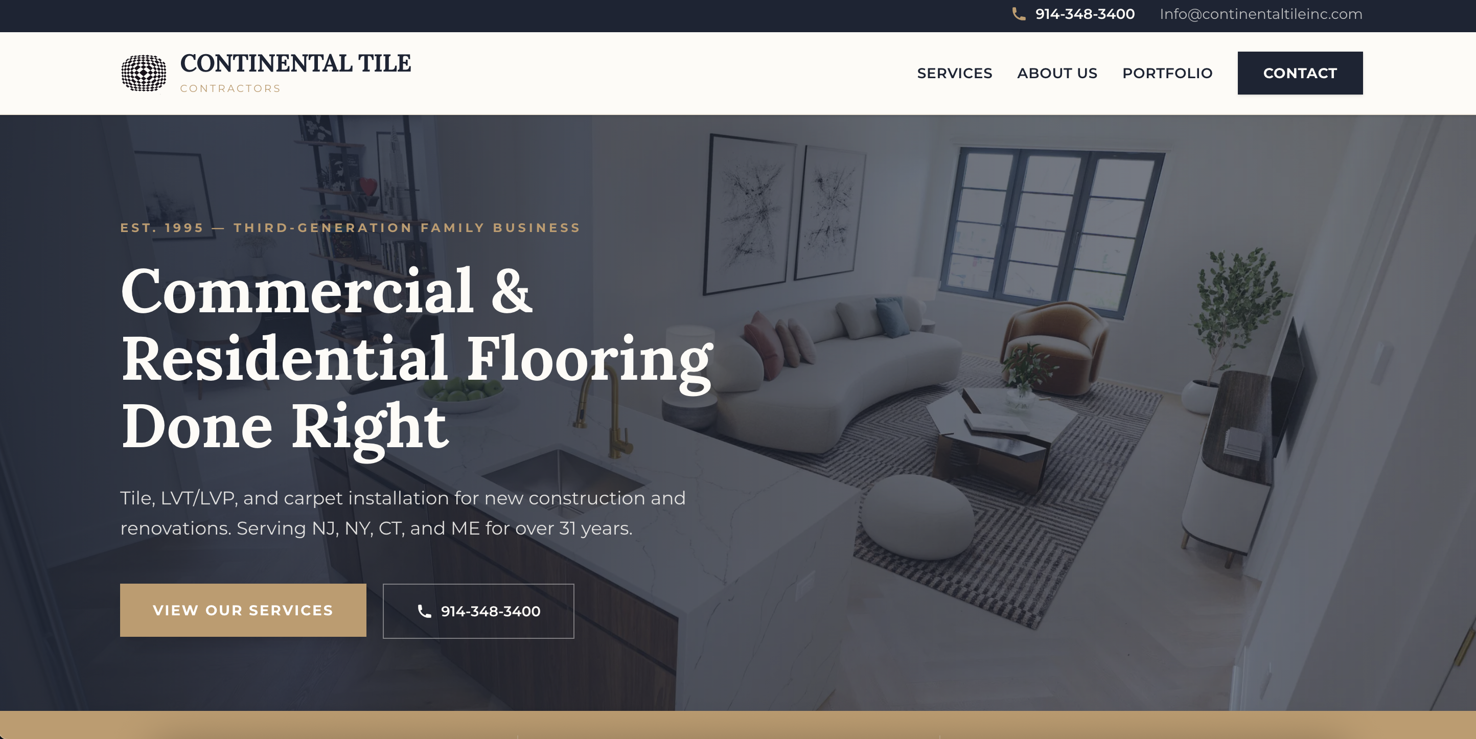 Continental Tile Contractors website